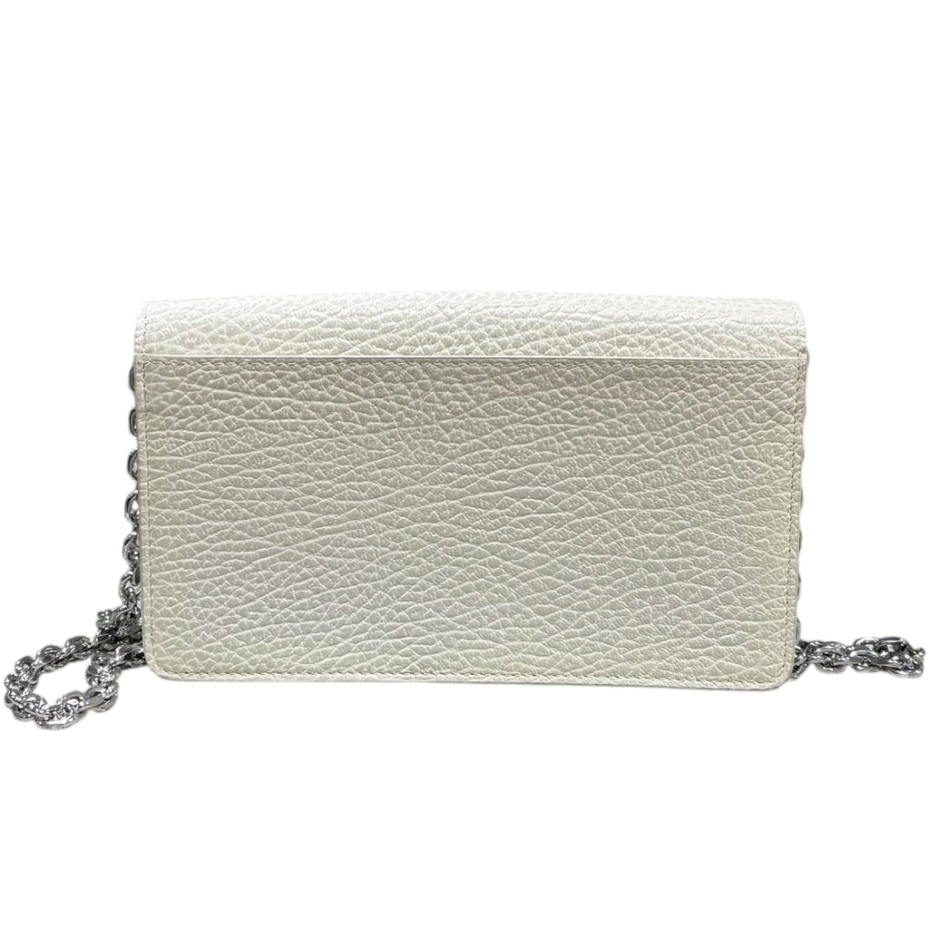 MARGIELA FOUR STITCH LOGO WHITE LEATHER PURSE.