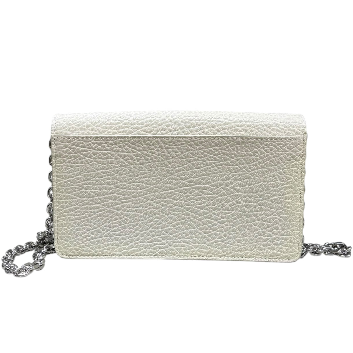 MARGIELA FOUR STITCH LOGO WHITE LEATHER PURSE.