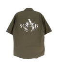 UNDERCOVER SS16 SCAB OLIVE SHORT SLEEVE BUTTON UP SHIRT.