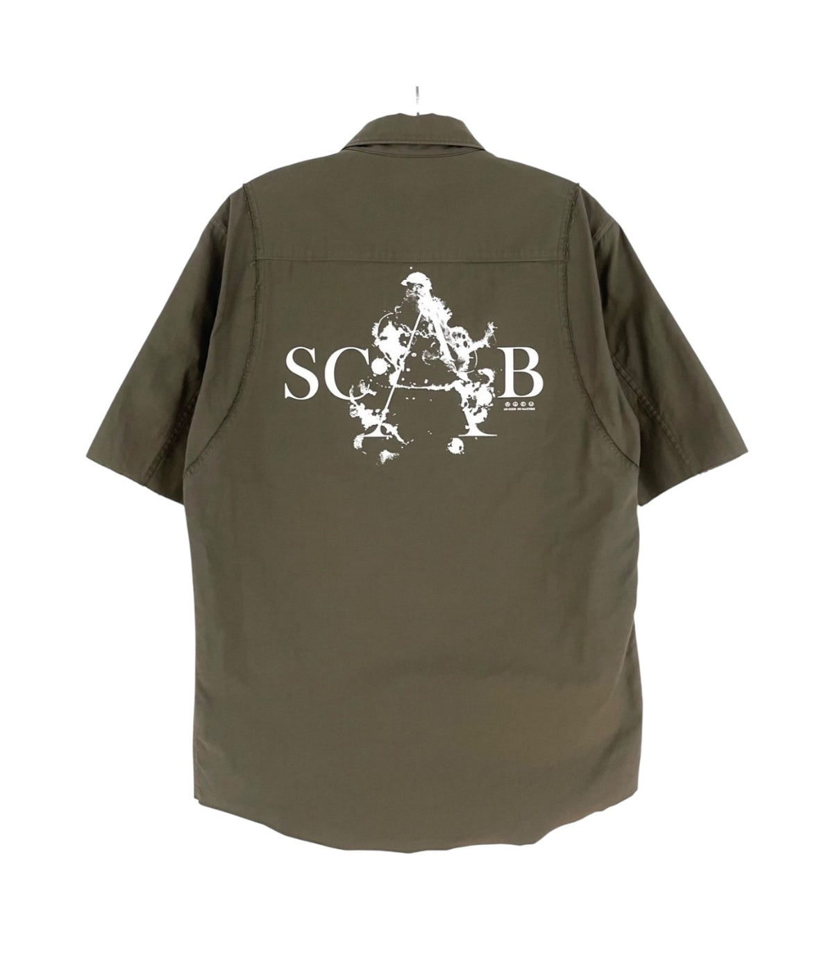 UNDERCOVER SS16 SCAB OLIVE SHORT SLEEVE BUTTON UP SHIRT.