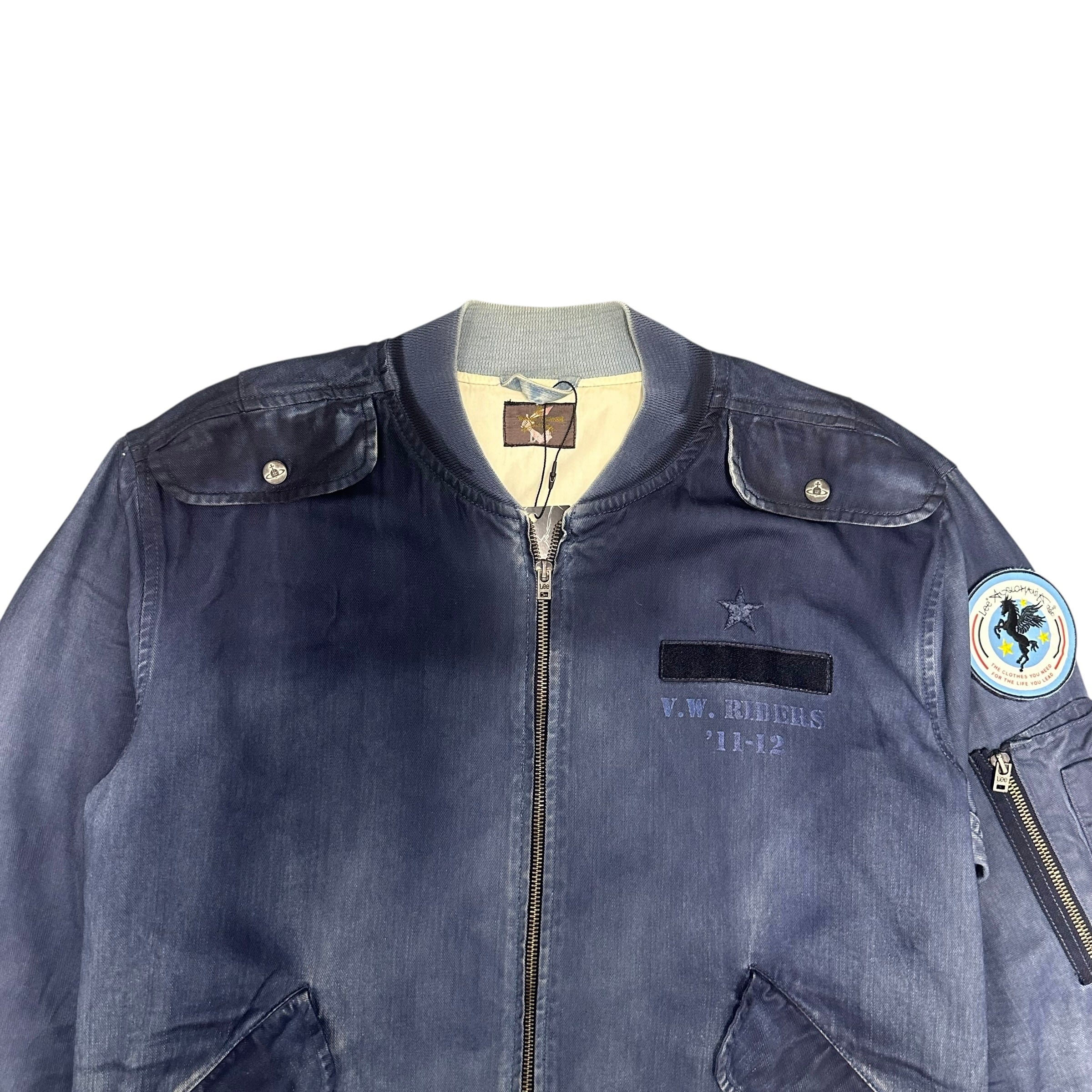 VIVIENNE WESTWOOD DENIM FLIGHT JACKET.