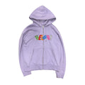 PURPLE HELMUT LANG SPELL OUT ZIP UP.