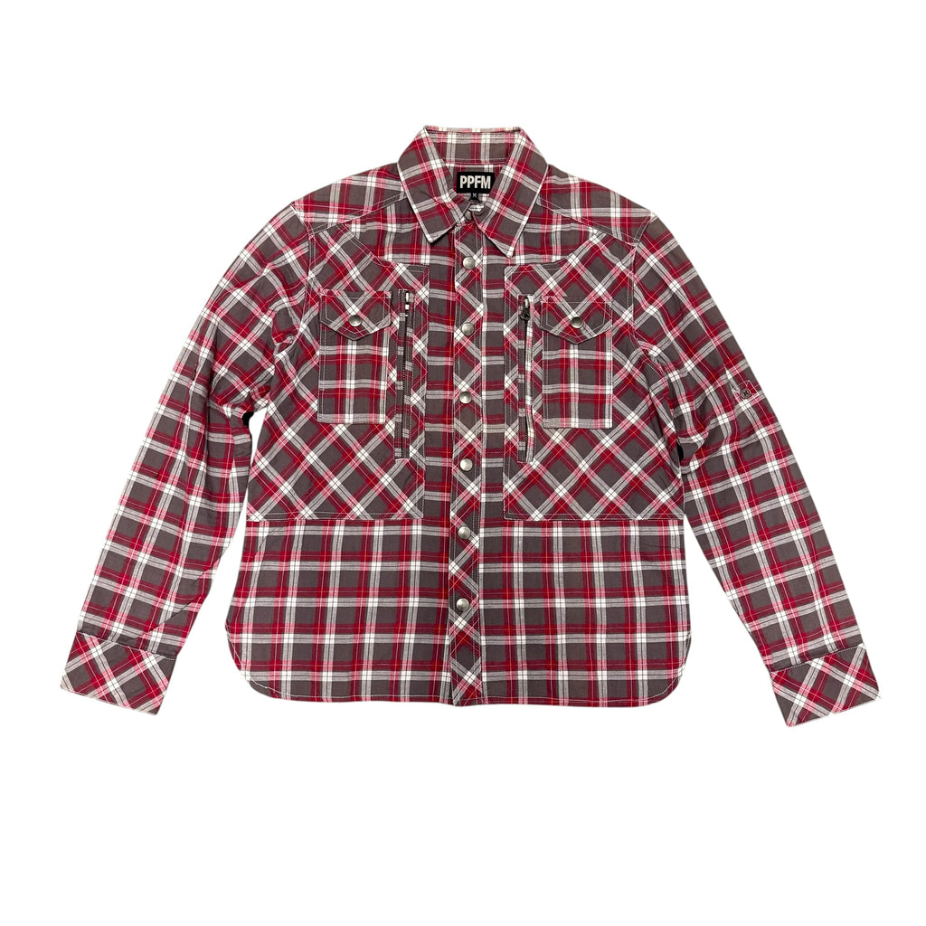 PPFM RED AND WHITE PICNIC WINDOWPANE FLANNEL.