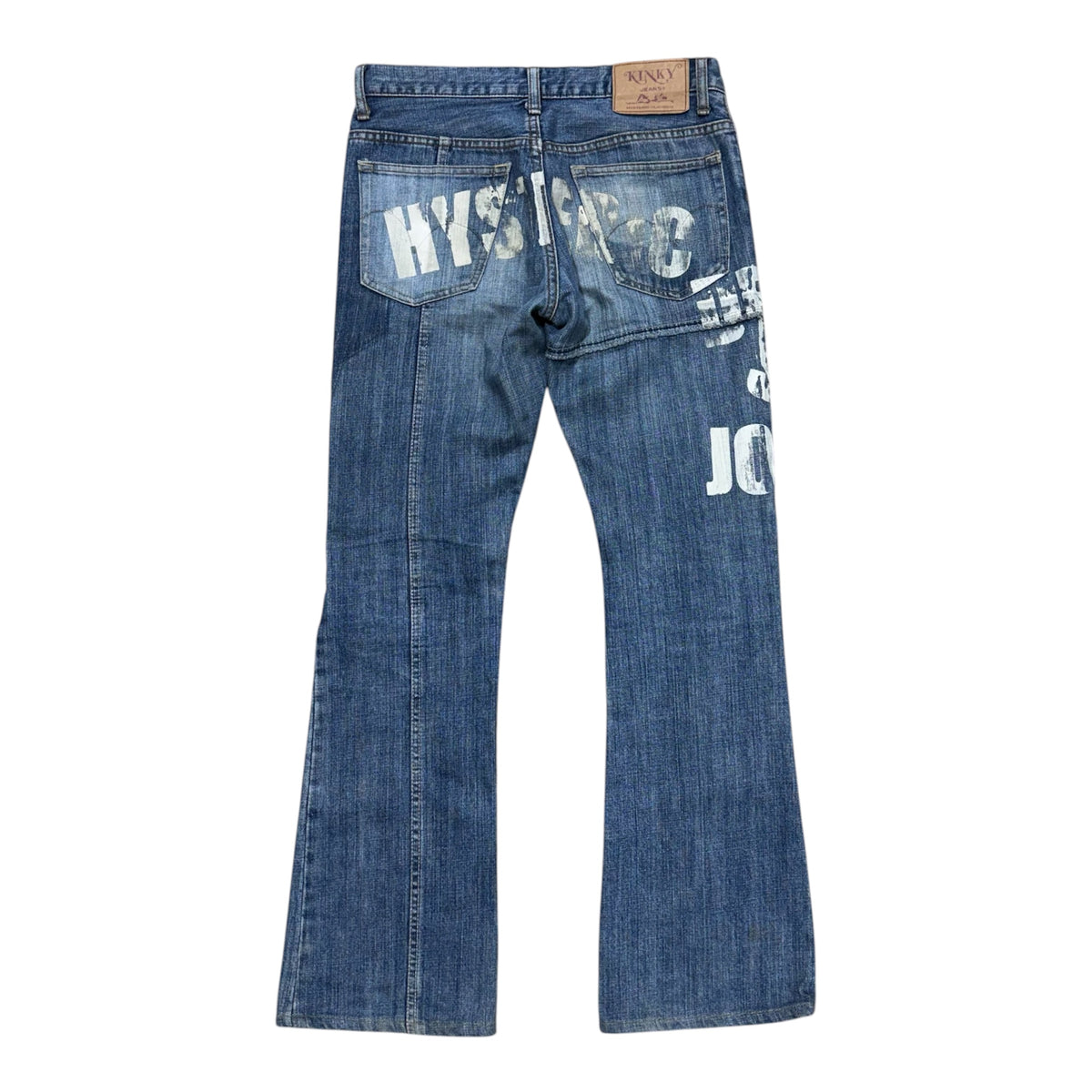 HYSTERIC GLAMOUR DEBBIE GUITAR PICK DENIM PANTS.