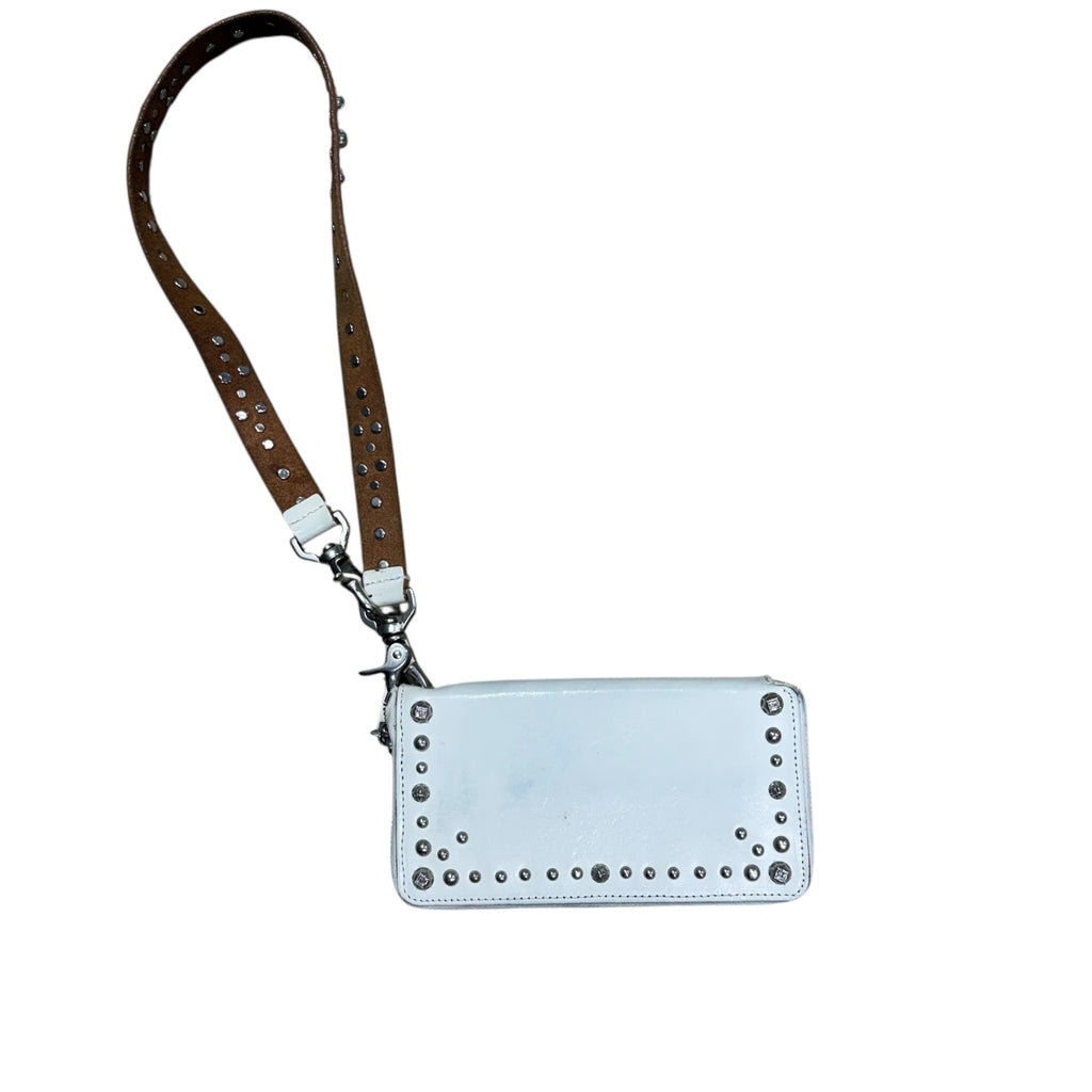 Y’S YOHJI YAMAMOTO STUDDED WHITE WALLET.