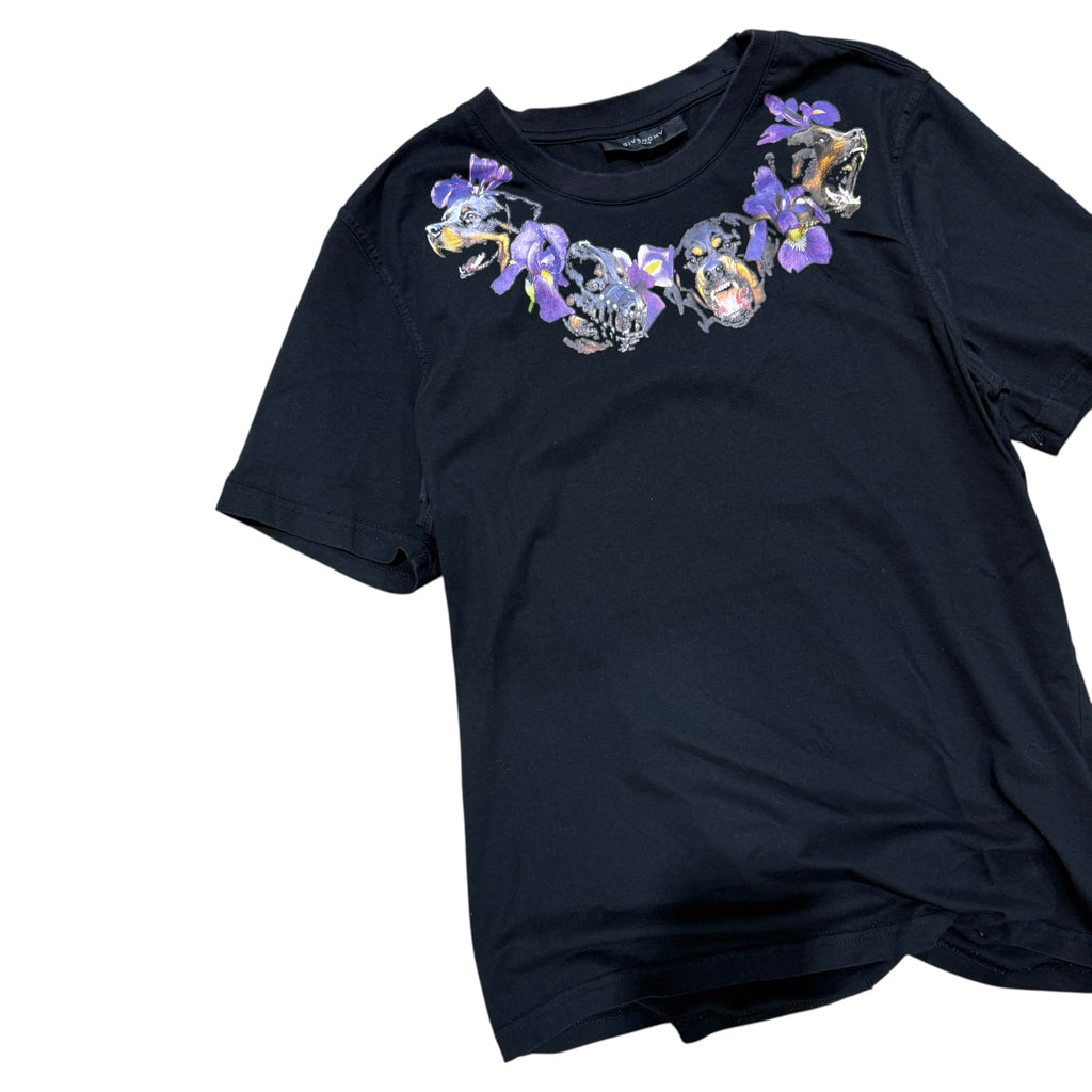 GIVENCHY FLORAL DOGCHAIN TEE.