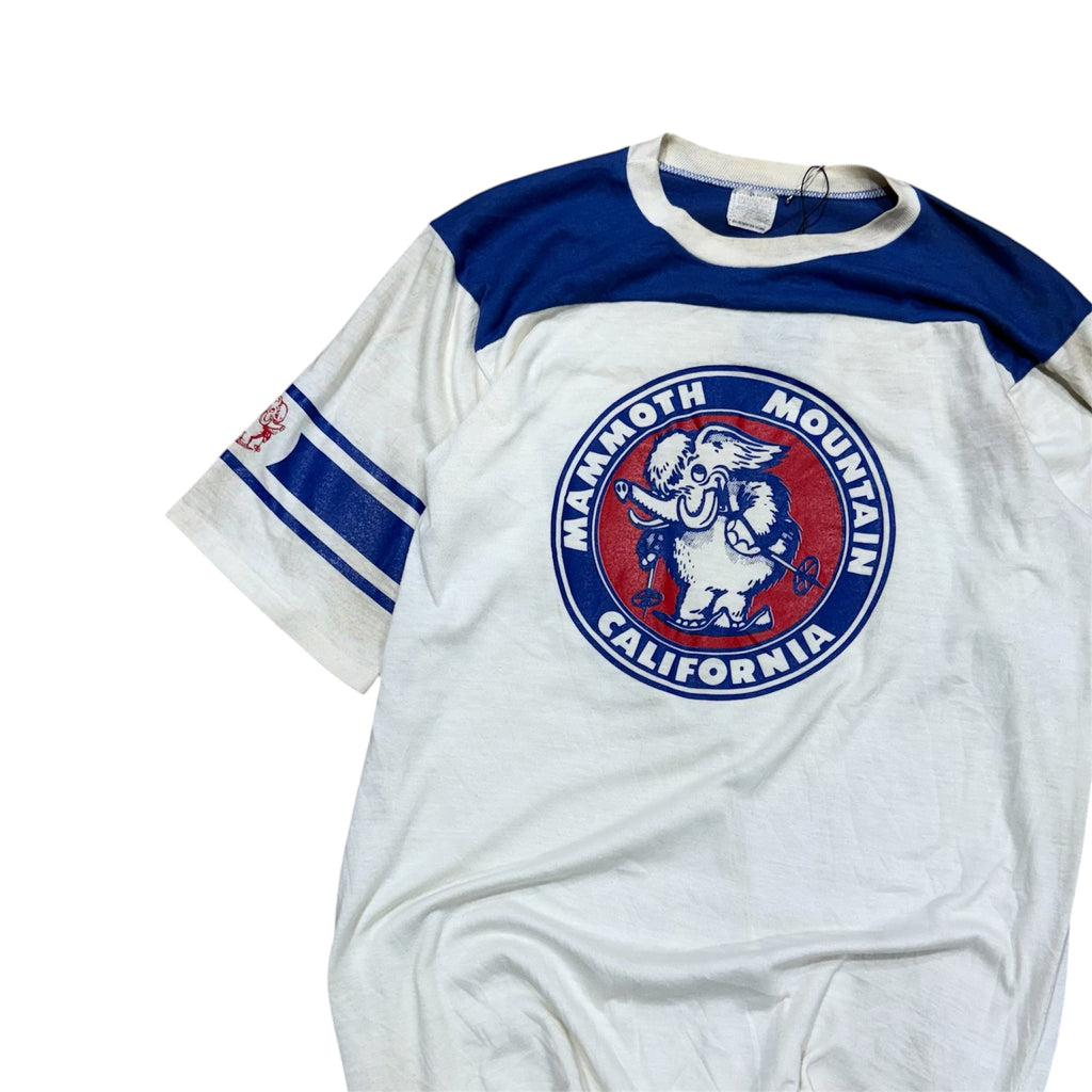 VINTAGE MOUNTAIN MAMMOTH BLUE RINGER TEE.