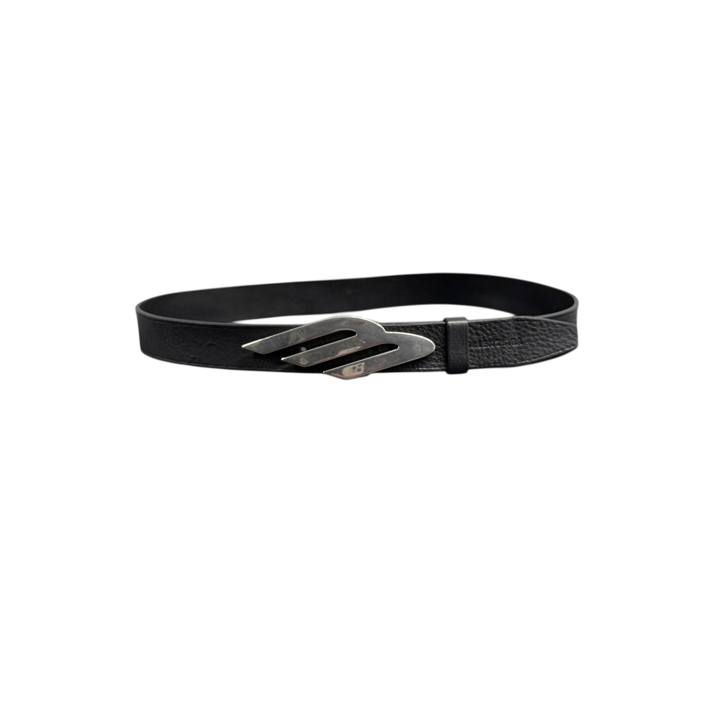 BALENCIAGA 3B LEATHER BUCKLE BELT.