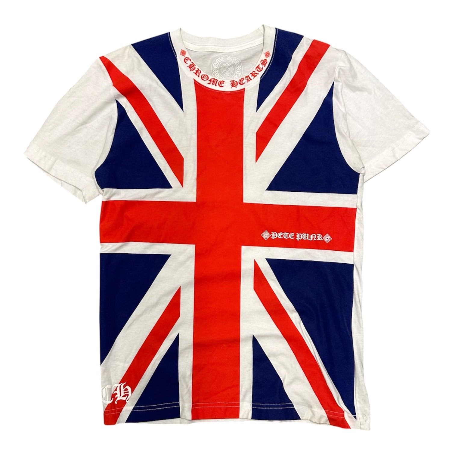 CHROME HEARTS UNION JACK FLAG TEE.