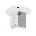 CDG WHITE & GRAY SPLIT TEE.