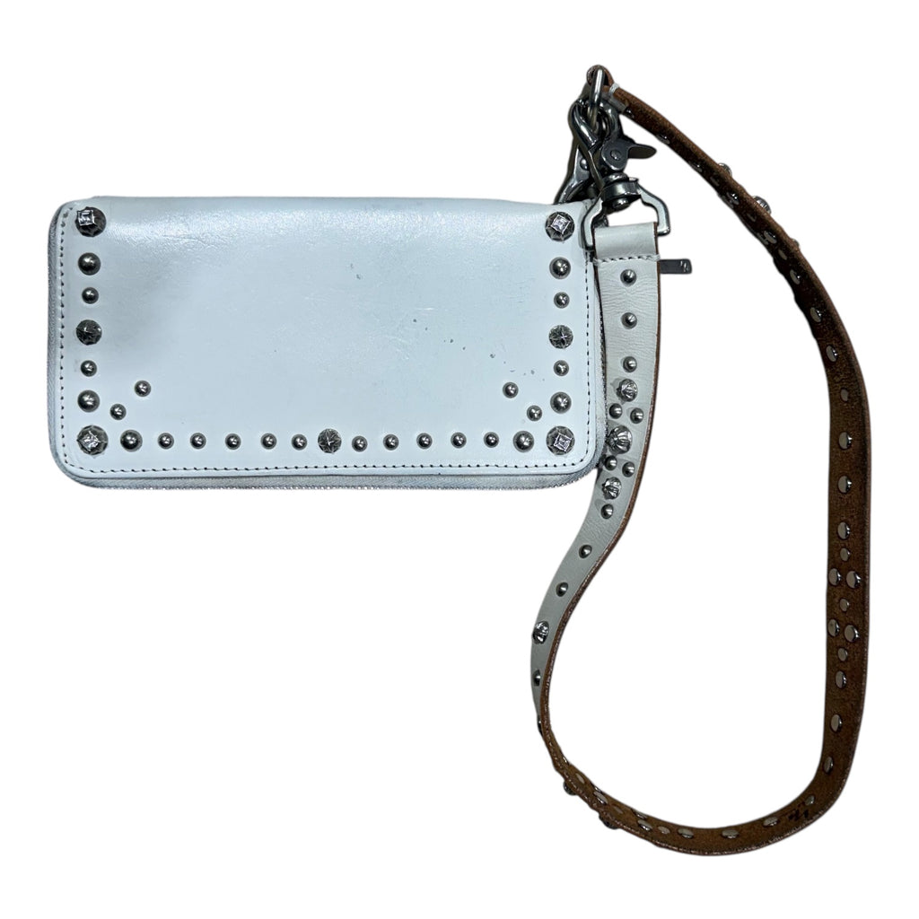 Y’S YOHJI YAMAMOTO STUDDED WHITE WALLET.