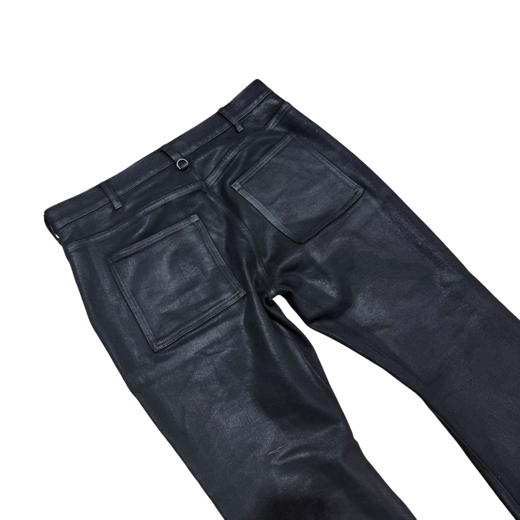 NOMASS 017GLM WAXED DENIM PANTS.