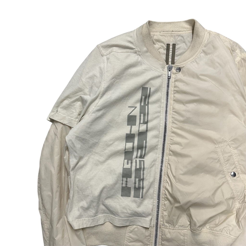 RICK OWENS DRKSHDW LAYERED NYLON BOMBER JACKET.