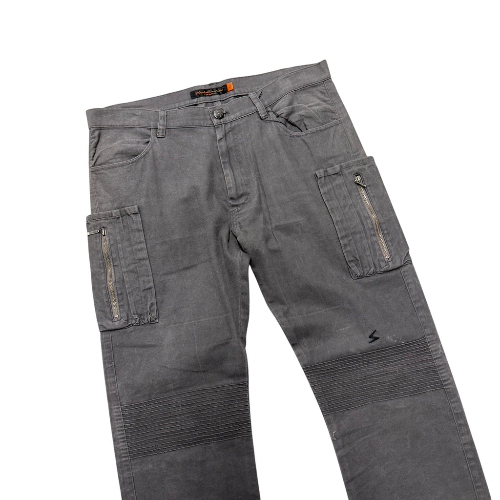 UNDERCOVER AW05 “ARTS & CRAFTS” GRAY BIKER PANTS.