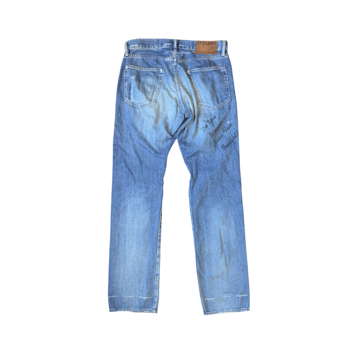 HYSTERIC GLAMOUR “THE DOORS” STUDDED DENIM PANTS.