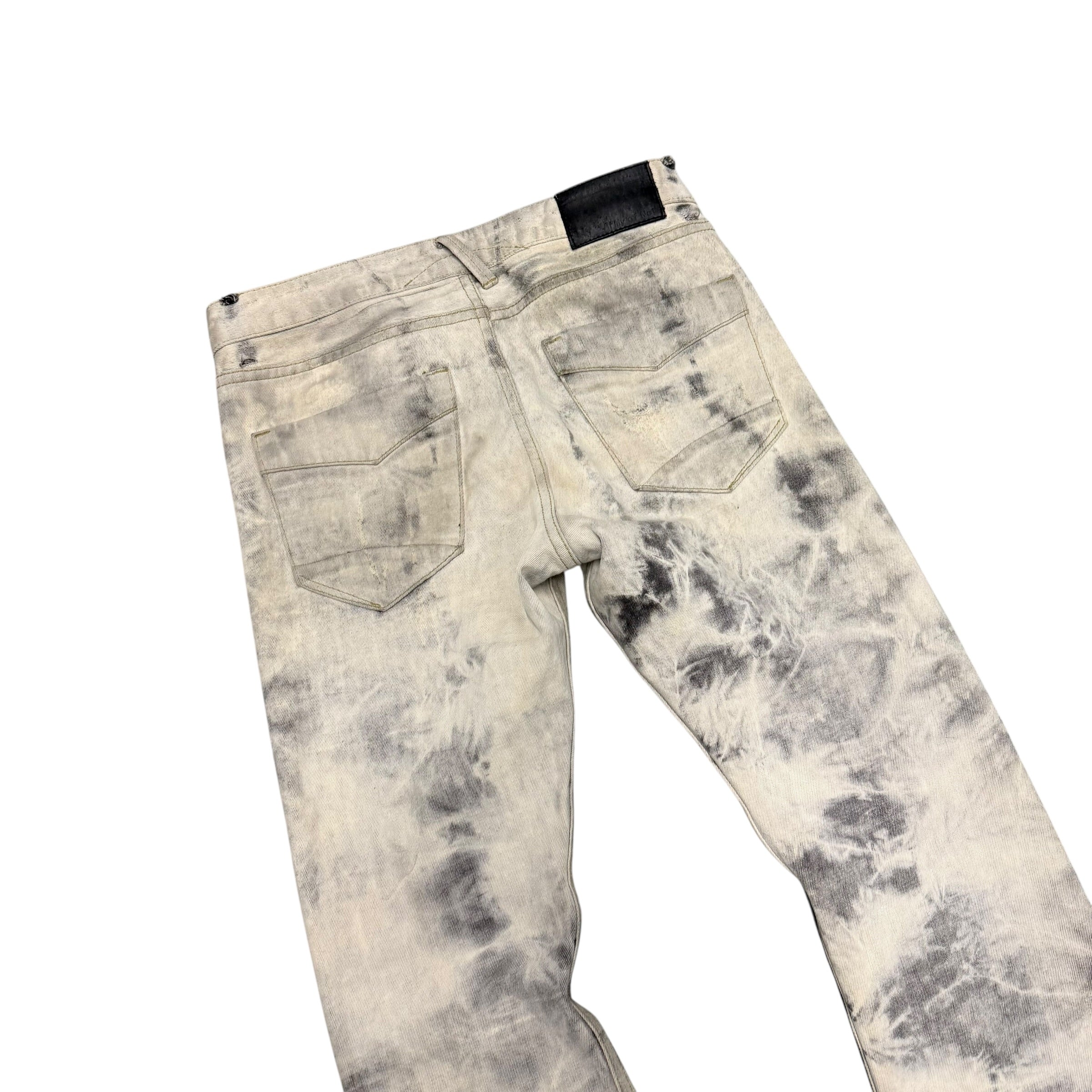 WHITE ARMY OF NO! DENIM PANTS.