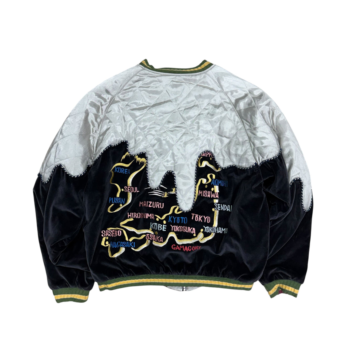KAPITAL SULFUR-DYED VELVET SOUVENIR JACKET.