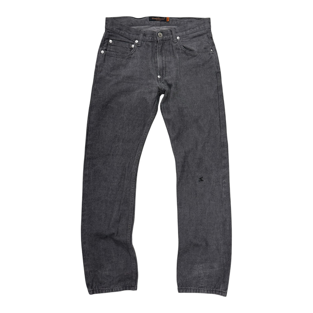 UNDERCOVER CHARCOAL BACK POCKET PRINT DENIM.