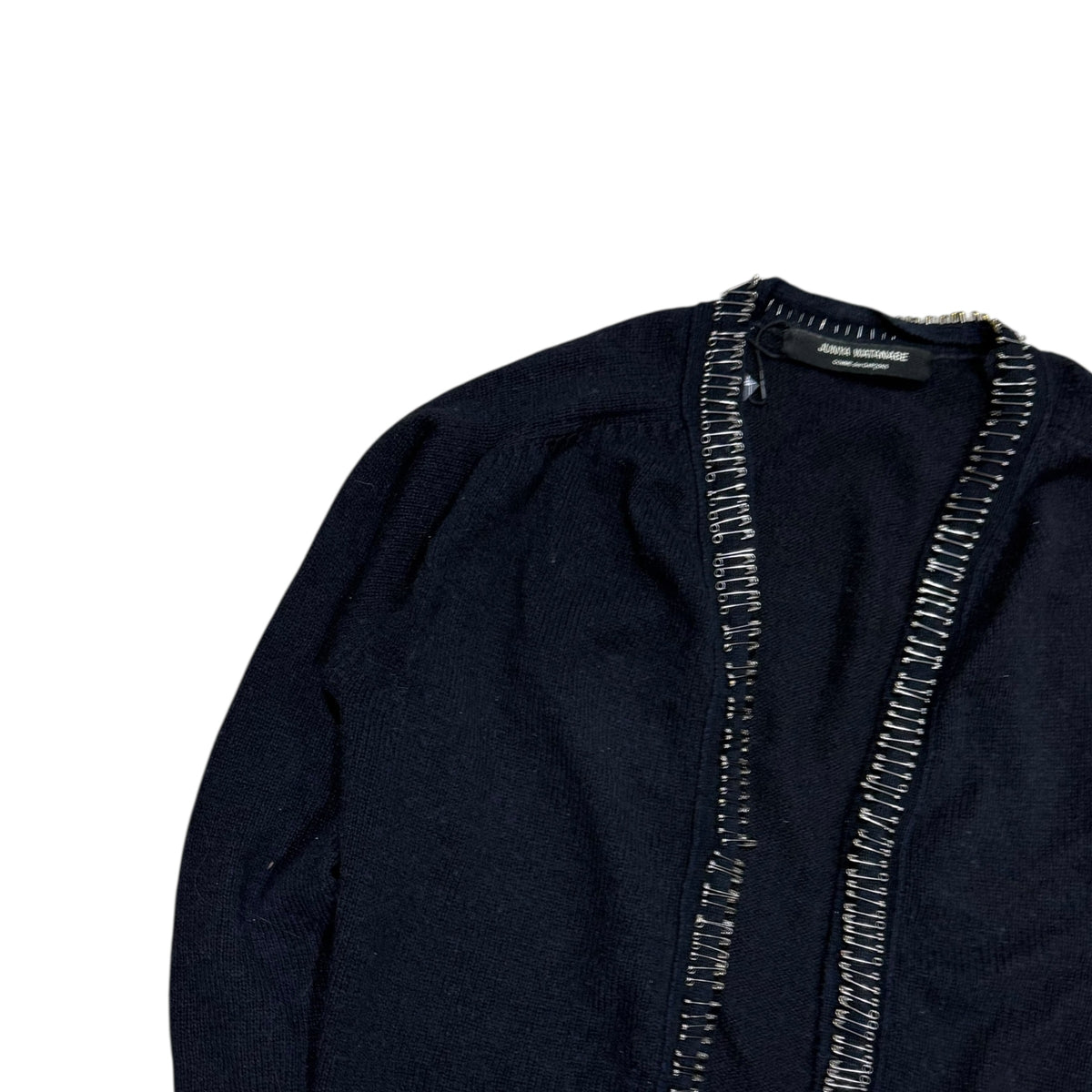 JUNYA WATANABE/COMME DES GARÇONS SAFETY PIN CARDIGAN.