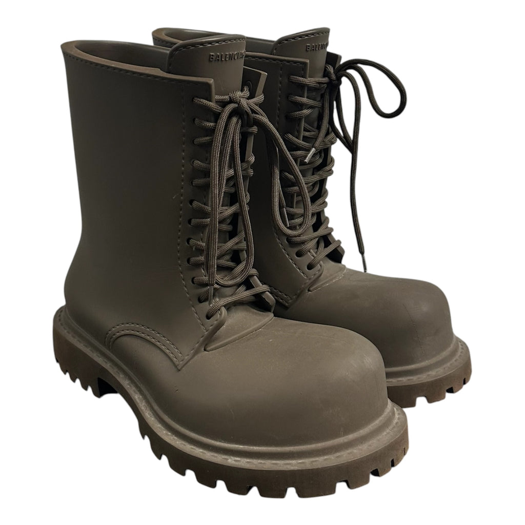 BALENCIAGA BROWN STEROID BOOTS.