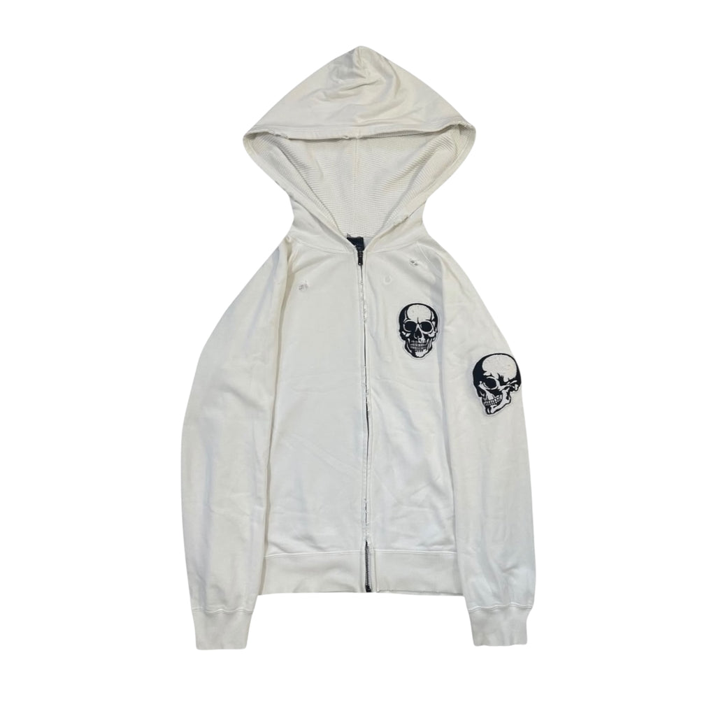 NUMBER (N)INE SS04 DOUBLE SKULL WHITE ZIP UP.