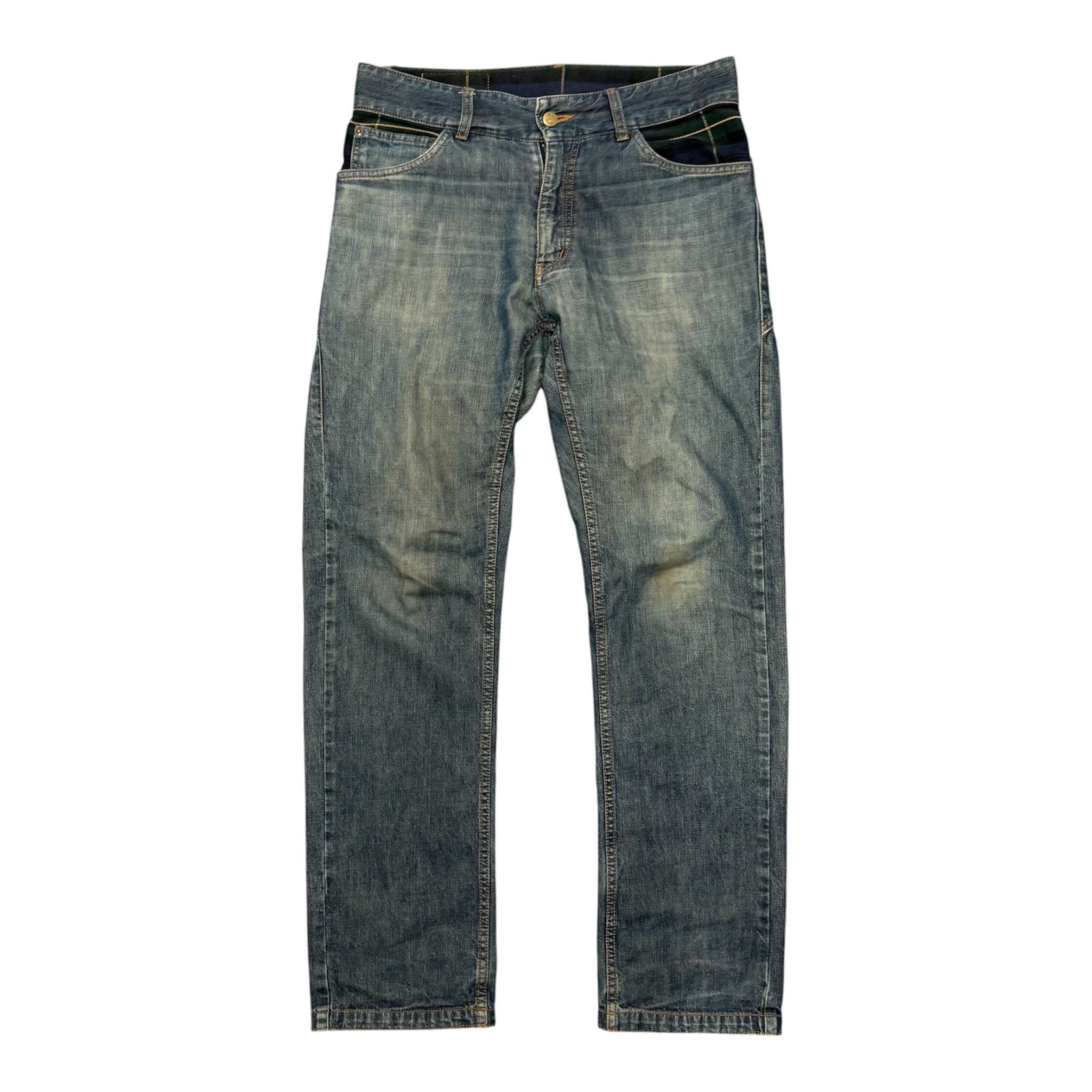 FINAL HOME PLAID DENIM PANTS.