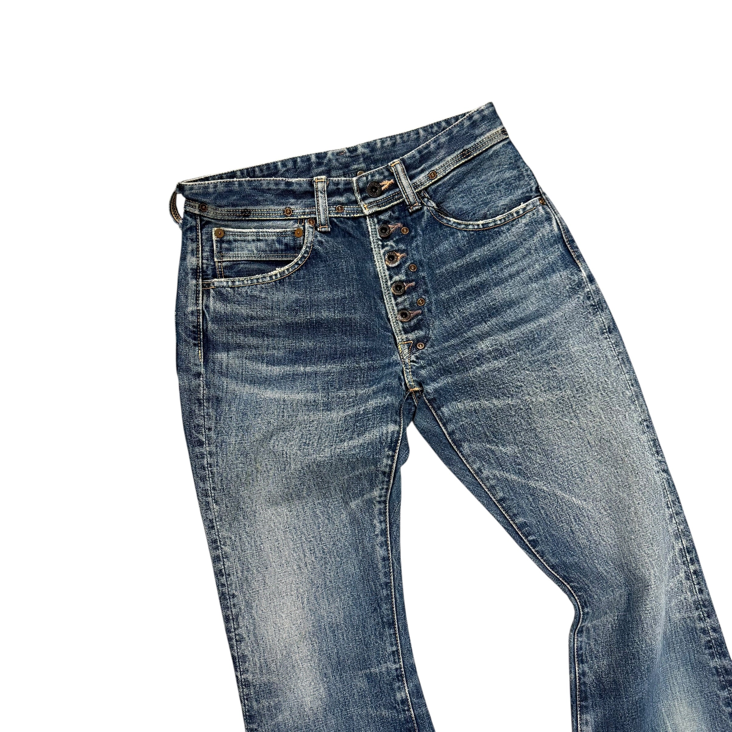 VINTAGE KAPITAL FLARED DENIM PANTS.