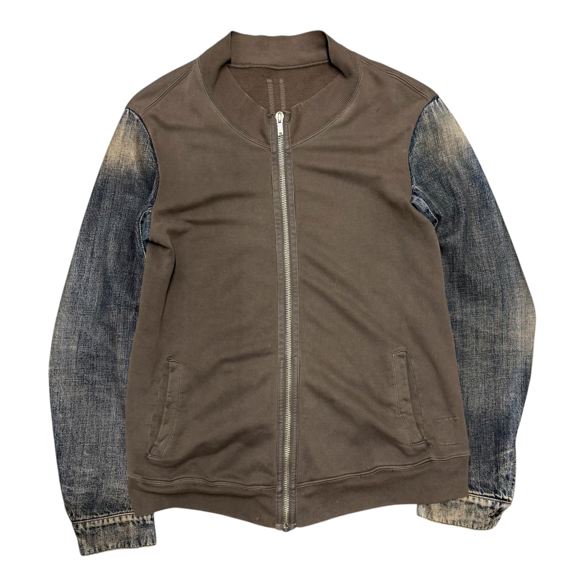 RICK OWENS HYBRID DENIM SLEEVE JACKET.