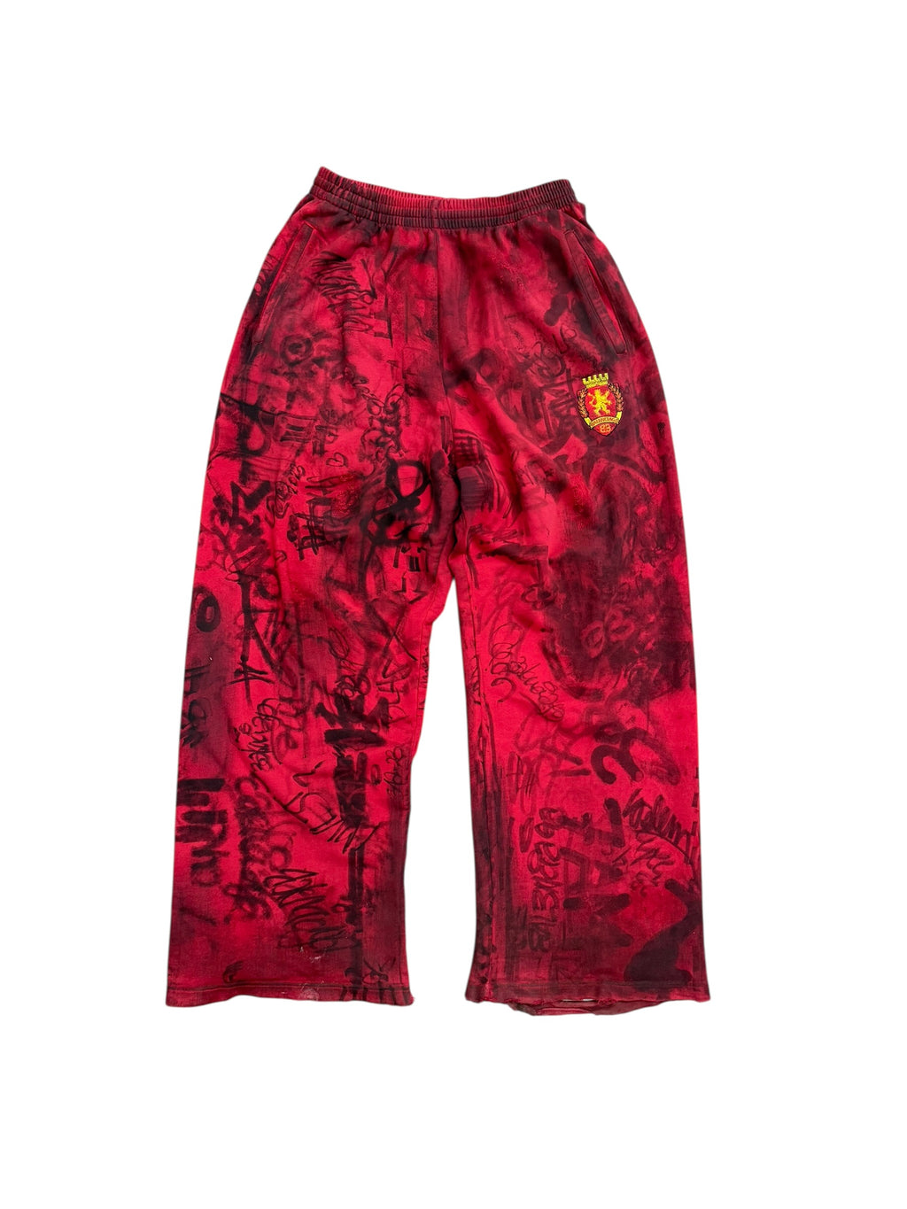BALENCIAGA SS23 RED SKATER SWEATPANTS.