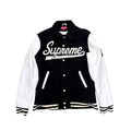 SUPREME SACRED HEART WARRIORS LEATHER LETTERMAN JACKET.