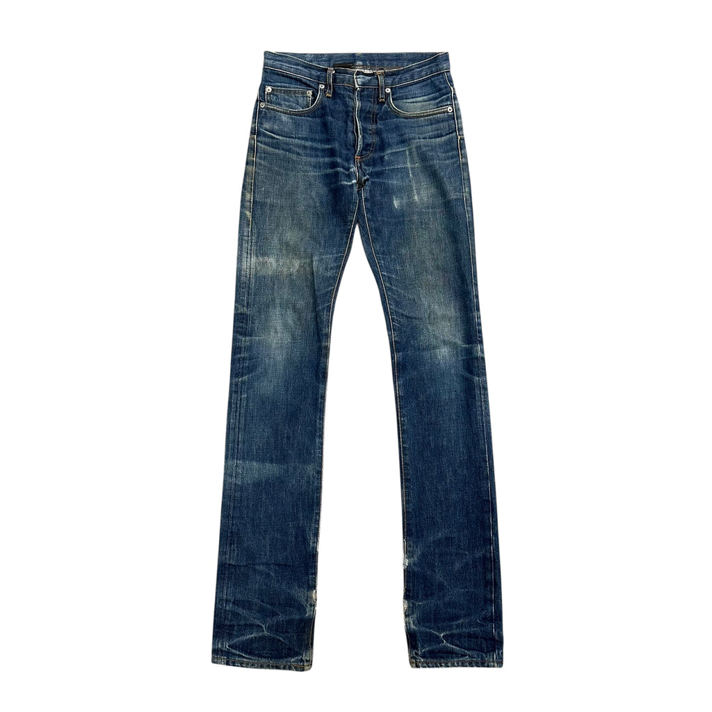 DIOR HOMME 'NATURAL FADE' BLUE WASHED SKINNY DENIM.