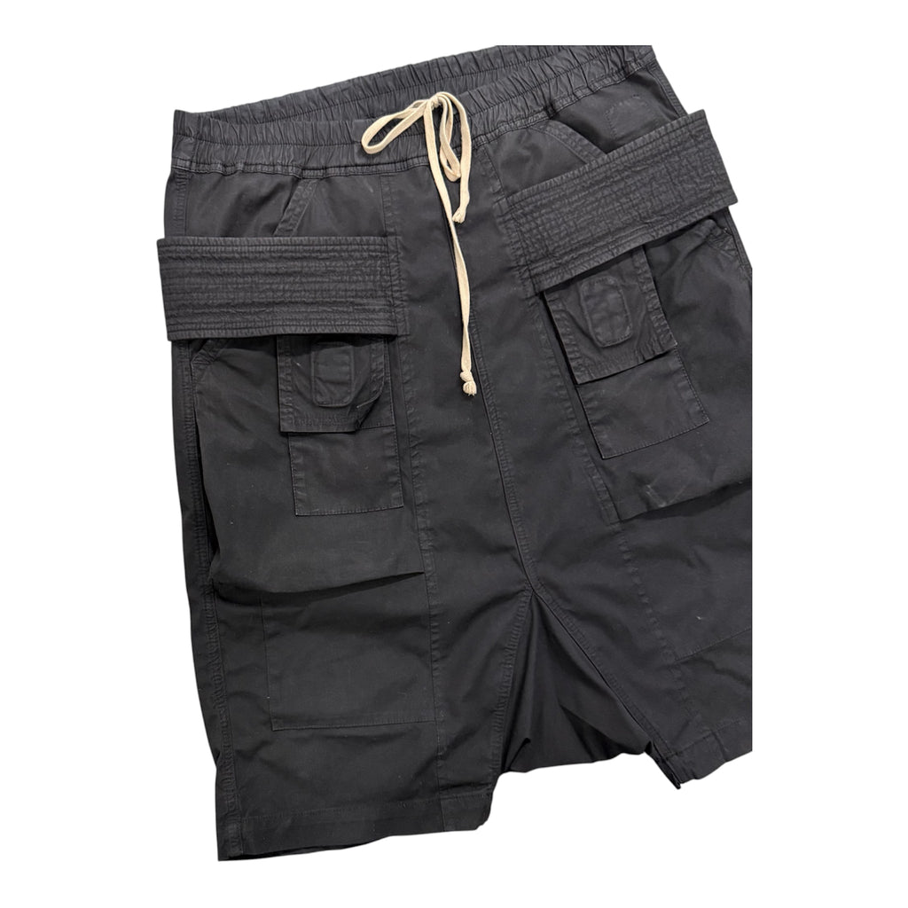 RICK OWENS DROP CROTCH SHORTS.