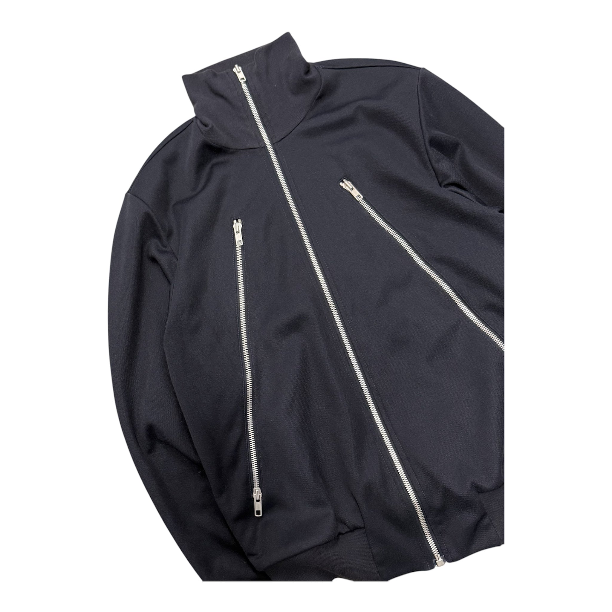 MAISON MARGIELA 5 ZIP NAVY NYLON ZIP UP.