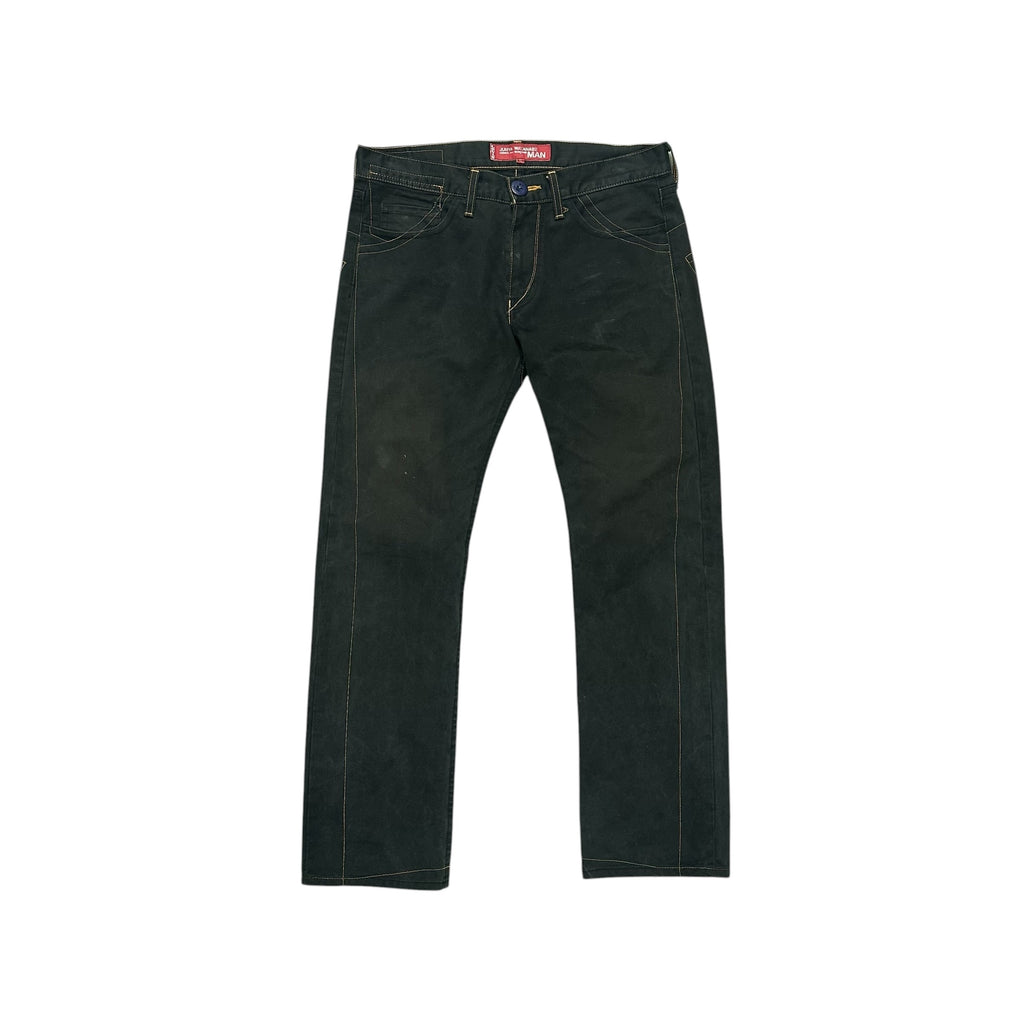 JUNYA INDIGO BLACK DENIM PANTS.