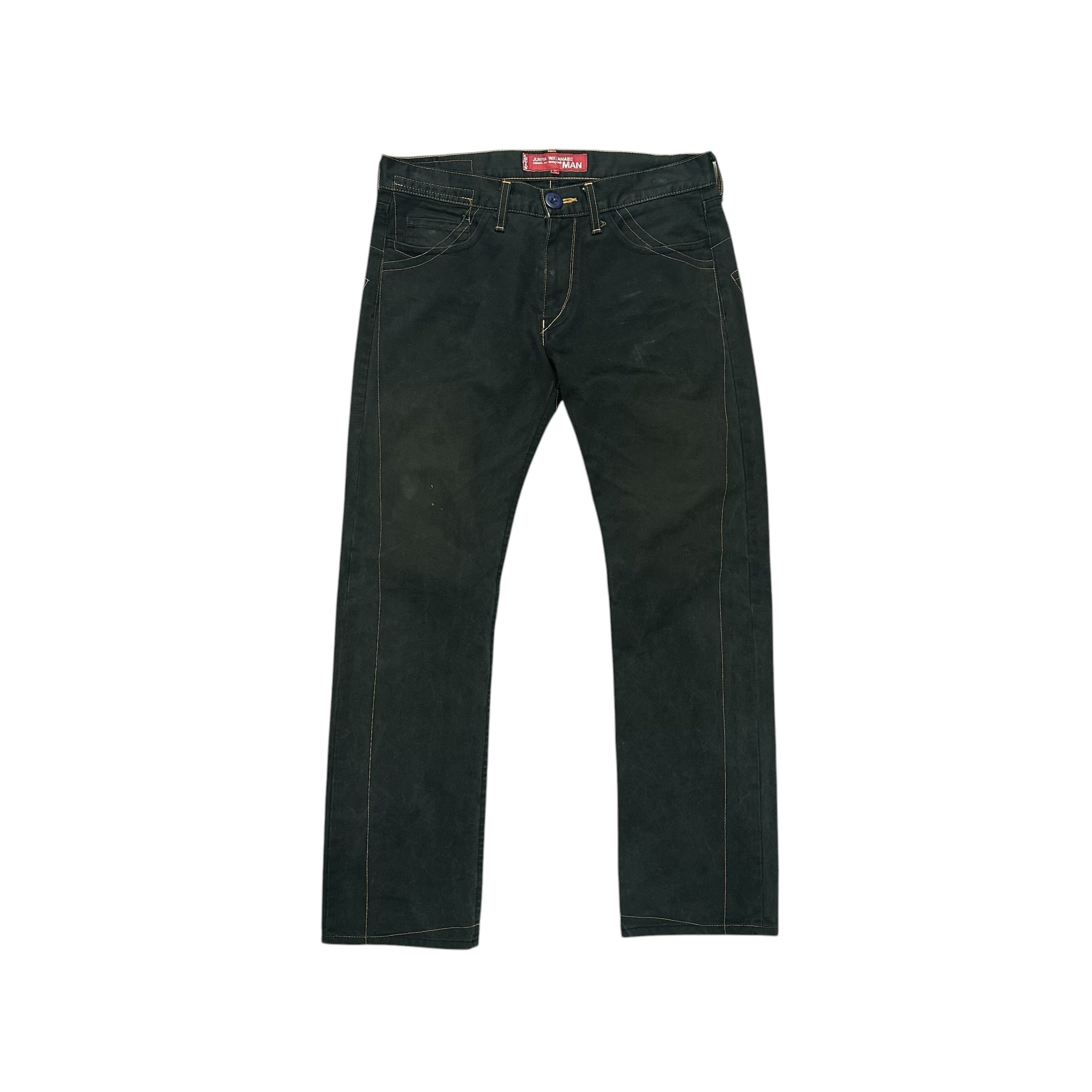 JUNYA INDIGO BLACK DENIM PANTS.