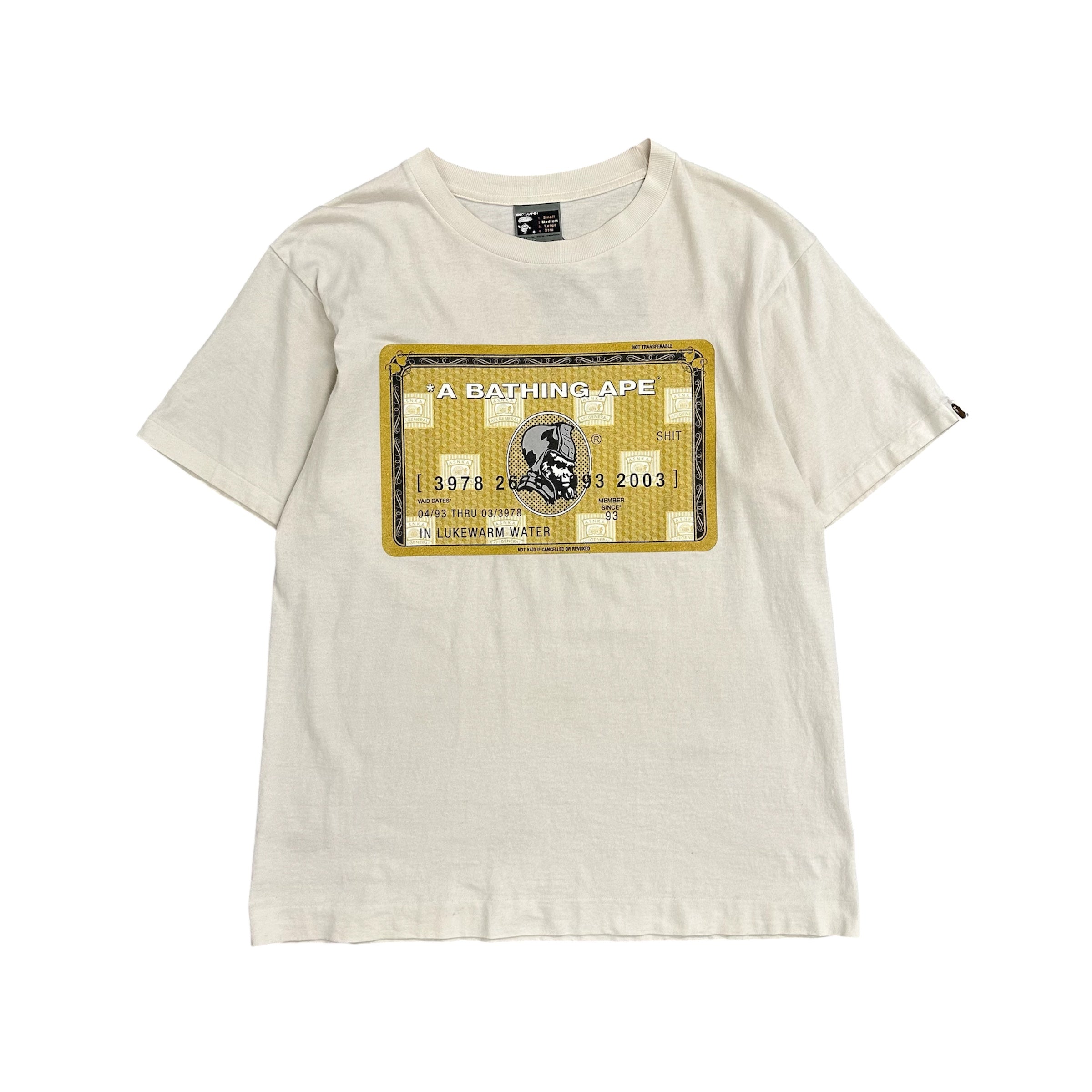 VINTAGE GOLD BAPE CREDIT CARD SHIRT.