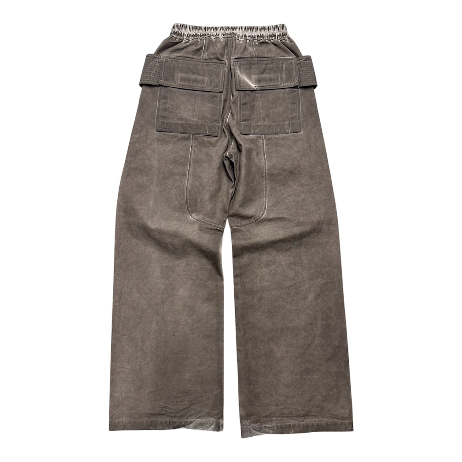 RICK OWENS WIDE LEG CREATCH CARGO PANTS.