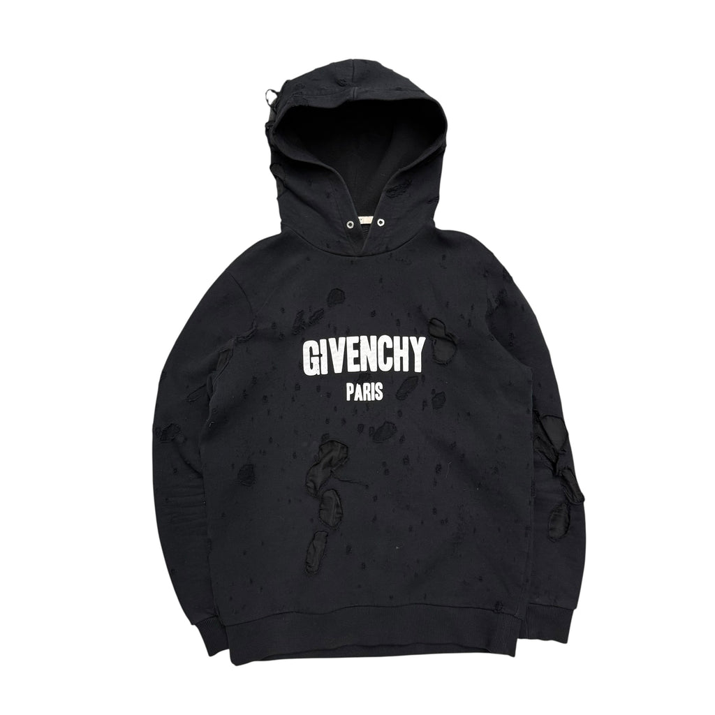 GIVENCHY PARIS THRASHED HOODIE.