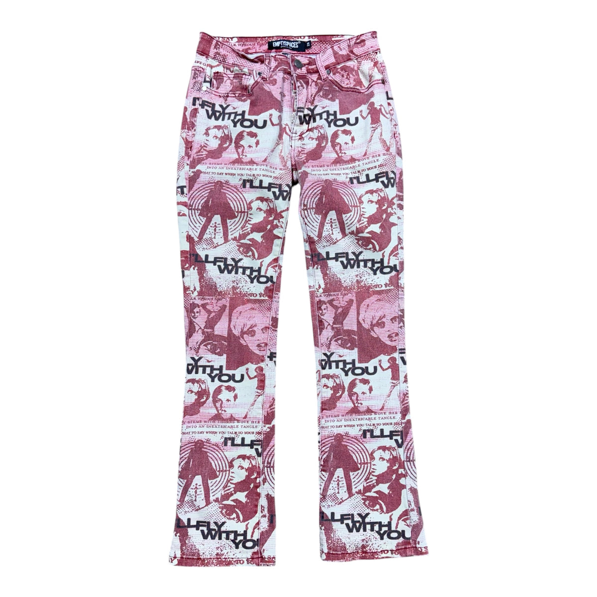 EMPTYSPACES PINK AOP PANTS.