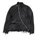 TROUBLED WATERS ASYMMETRICAL WAXED JACKET.