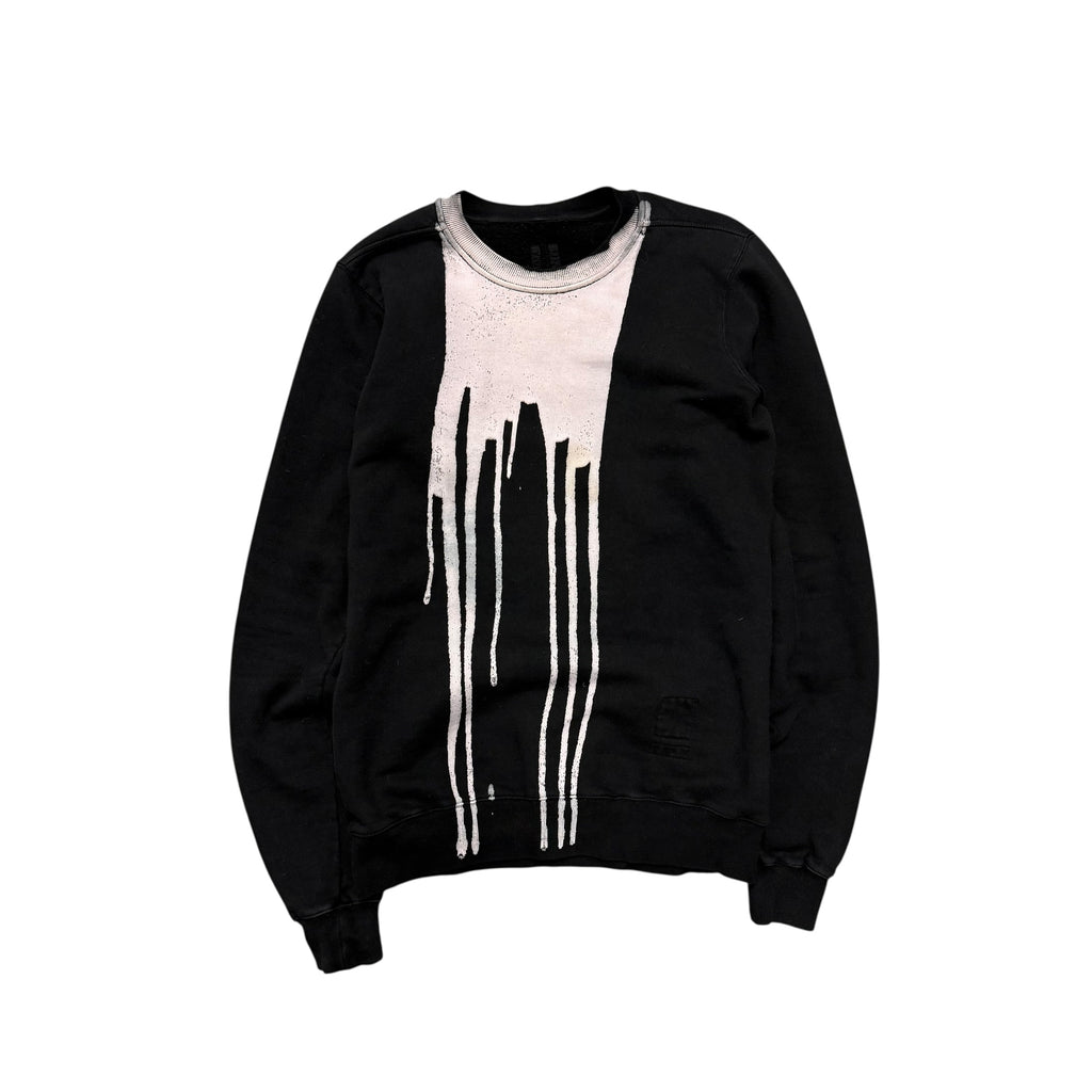 RICK OWENS FW16 DRKSHDW BLEACH VOMIT SWEATER.