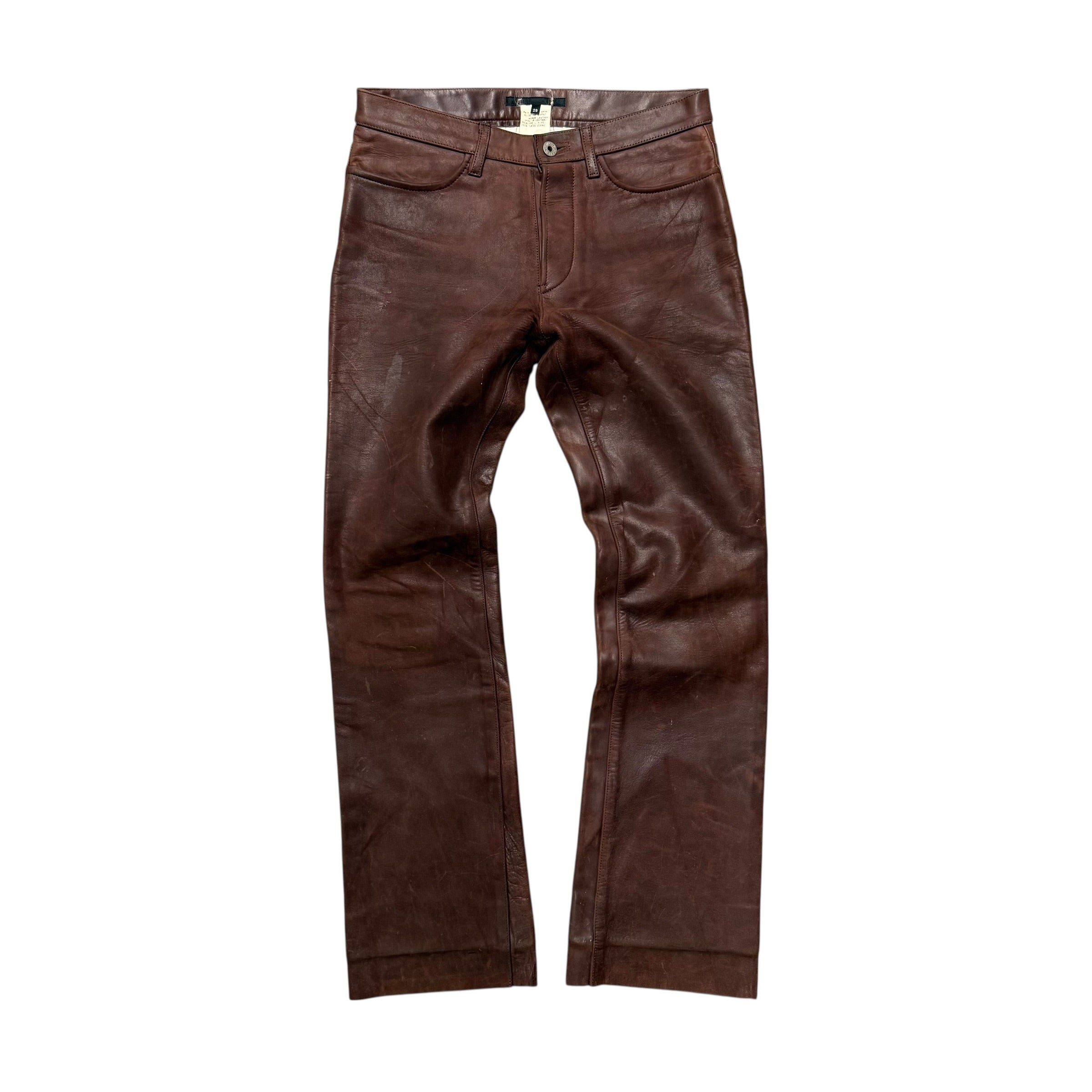 VINTAGE BROWN HORSE LEATHER PANTS.