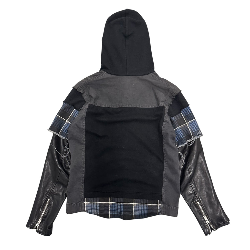 UNDERCOVER SPRING/SUMMER 2012 LEATHER SLEEVES DENIM JACKET.