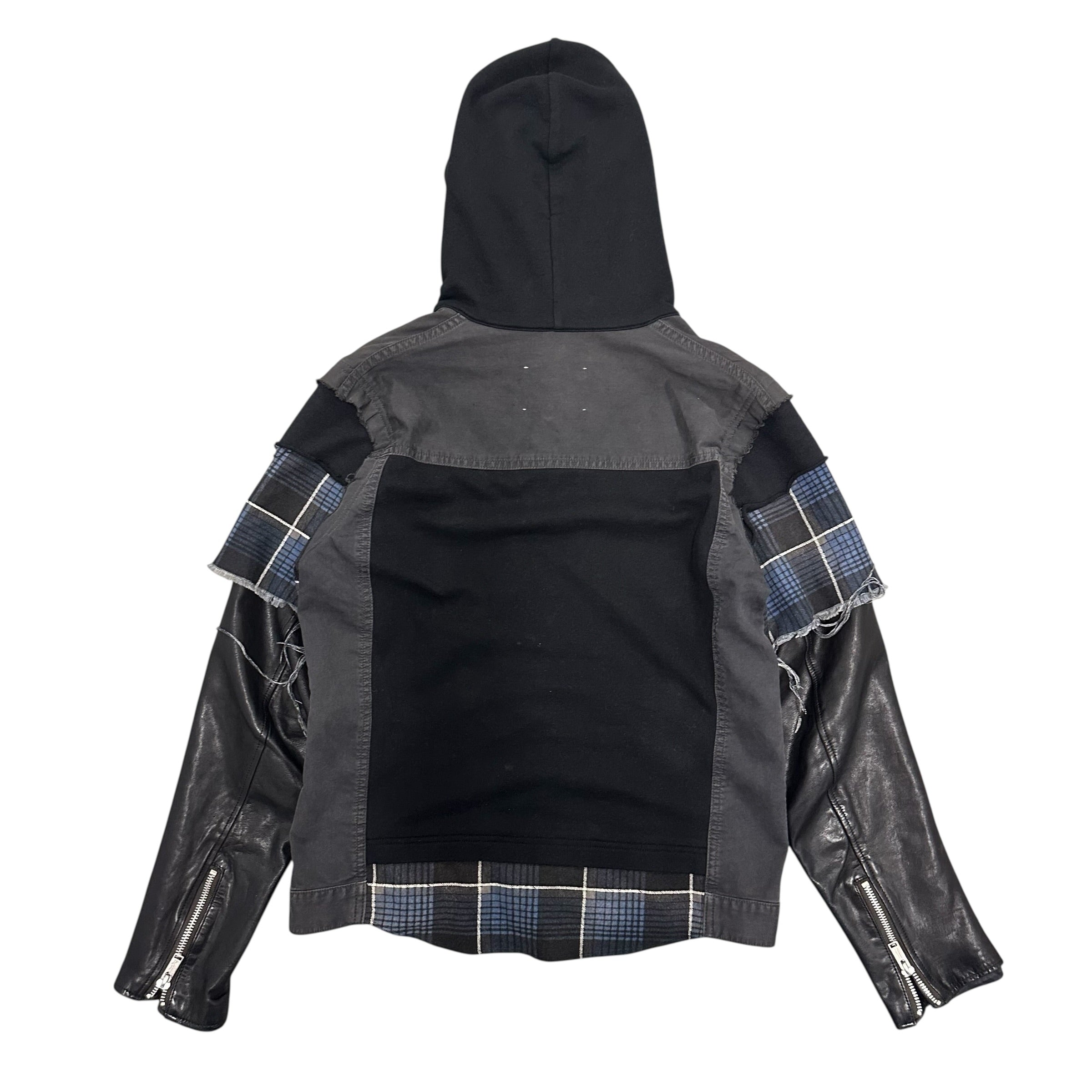 UNDERCOVER SPRING/SUMMER 2012 LEATHER SLEEVES DENIM JACKET.