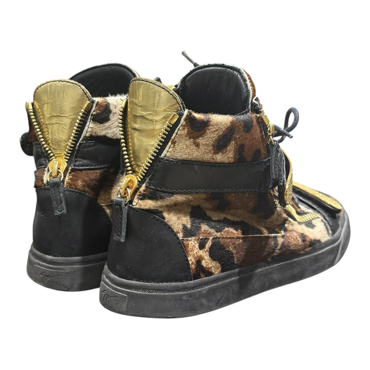 GUISEPPE ZANOTTI CHEETAH PRINT HIGH TOP SNEAKERS.