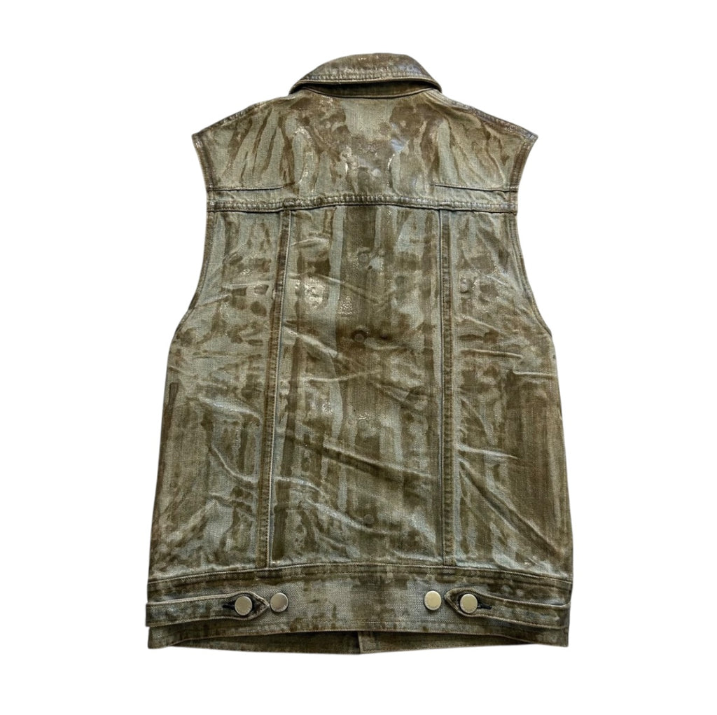 DIOR SS04 “STRIP” WAXED BLEU CLAIRE VEST.