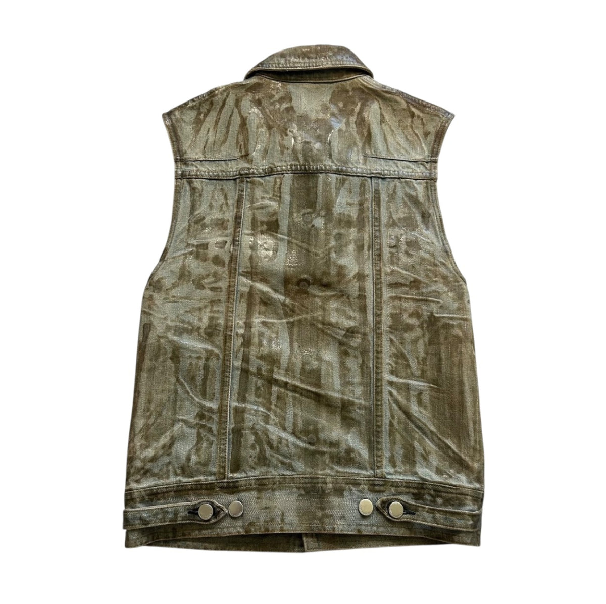 DIOR SS04 “STRIP” WAXED BLEU CLAIRE VEST.