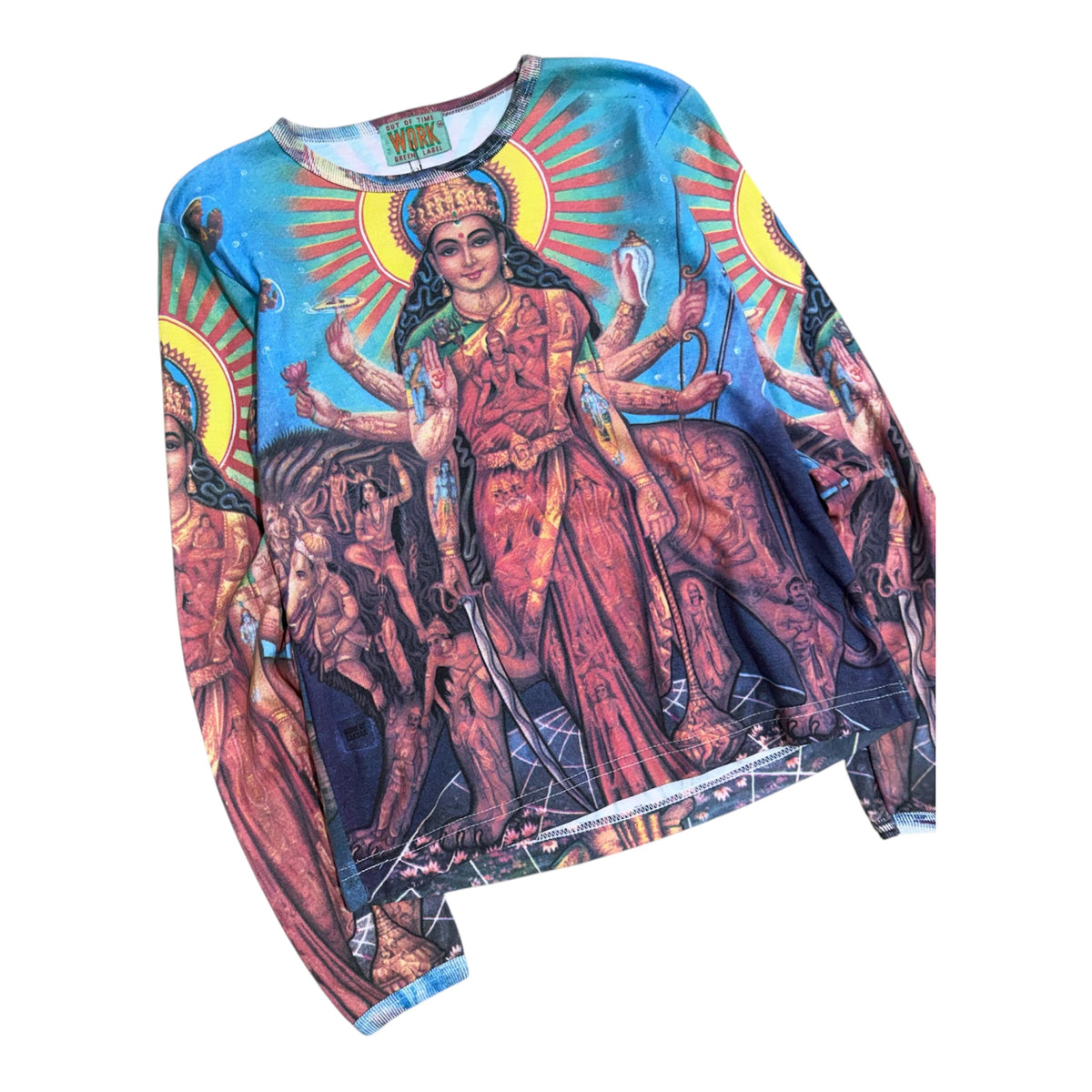 VINTAGE OUT OF WORK DEITIES PSYCHEDELIC LONGSLEEVE SHIRT.