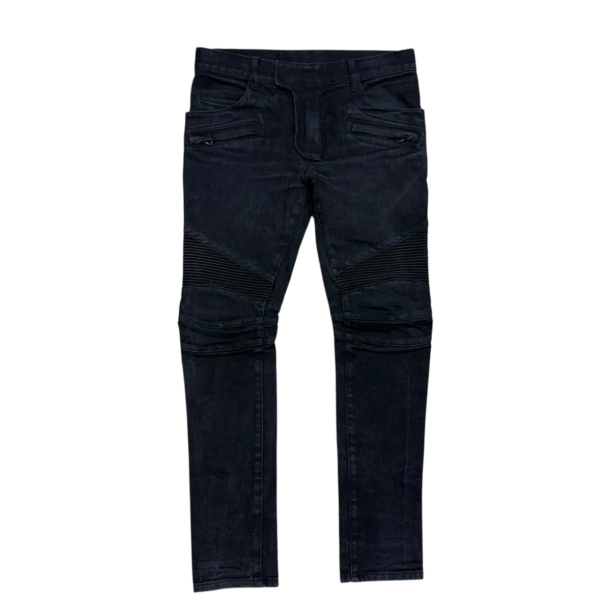BALMAIN BIKER DENIM BLACK