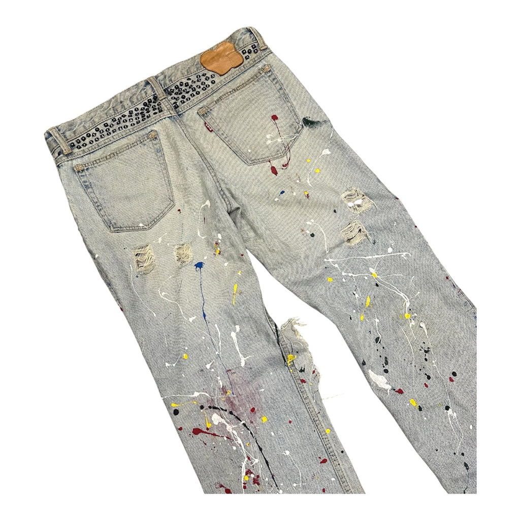 NUMBER (N)INE SPRING/SUMMER 06 "WELCOME TO THE SHADOW" STUDDED PAINTER DENIM.